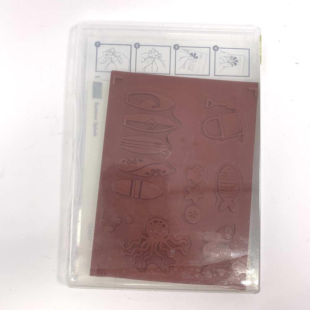 Stampin Up! Set of 7 Stamps ~ Summer Splash ~ Sea Sand Surf & Beach - Not Sealed - Picture 2 of 4